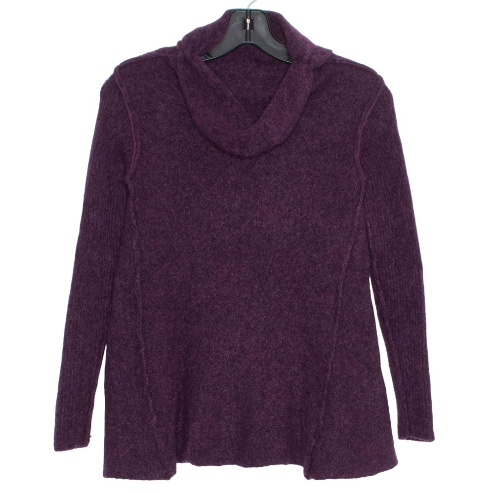 Krimson Klover Sweater Wool Cowl Neck Minimalist Cozy Capsule Scandi Purple XS